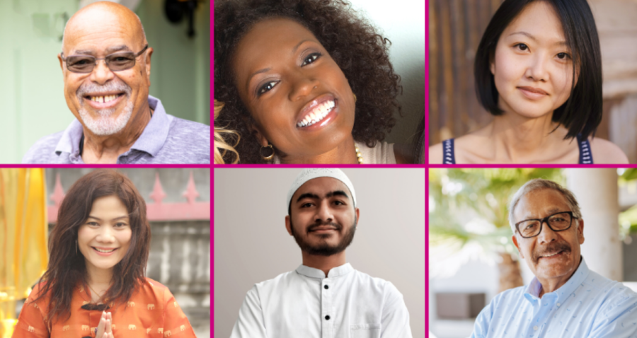 Grid of six faces of people with connection to Chaplaincy Innovation Lab