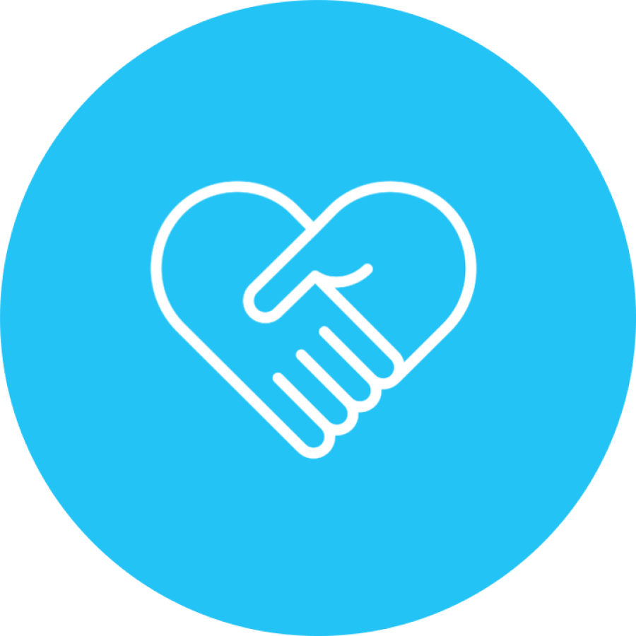 Icon of hands put into a heart