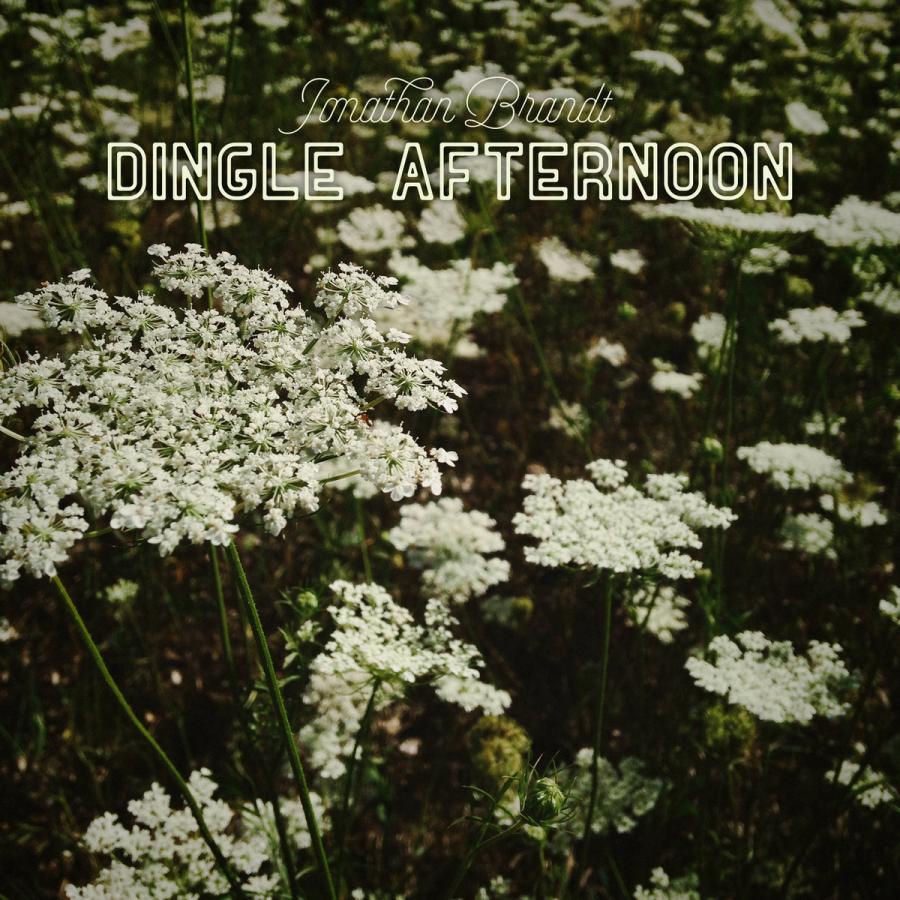 white flowers with text: Jonathan Brandt / Dingle Afternoon