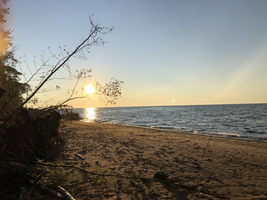 Michigan beach at sunset