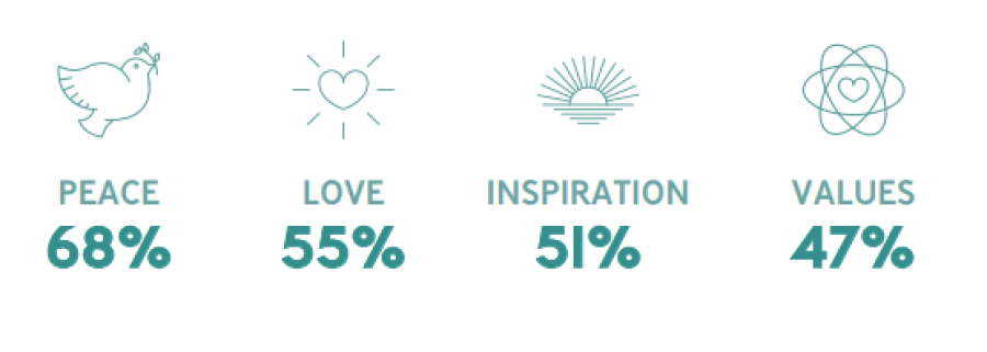 Infographic on peace love inspiration values