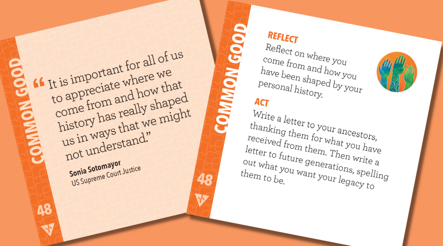 Democracy conversation cards with a quote from Sonia Sotomayor