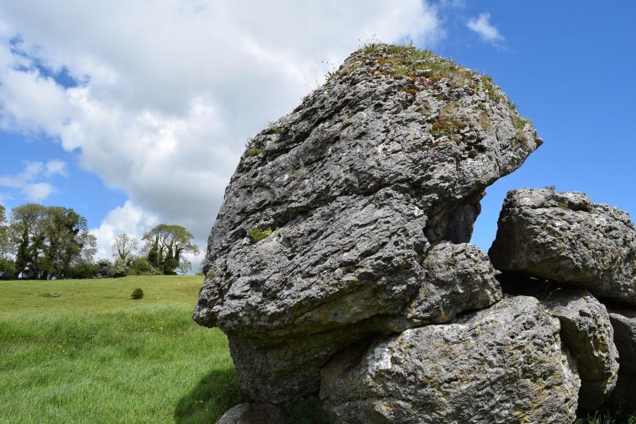 Boulders and grassy area in central Ireland