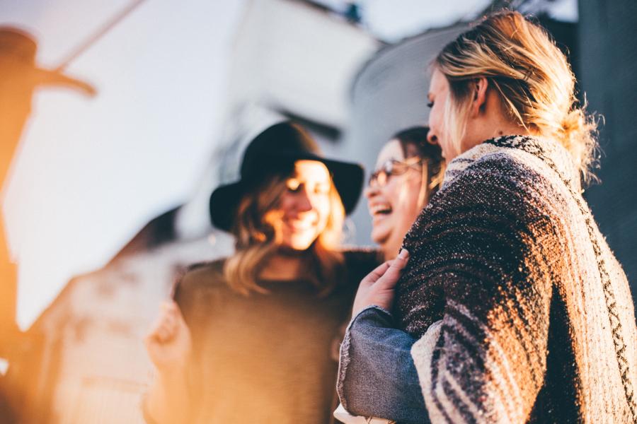 Women smiling