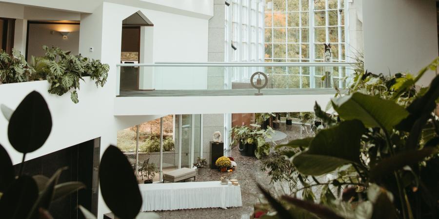 Image of the inside of the Fetzer Institute.