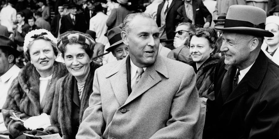 Image of Mr. Fetzer with friends and family at a baseball game.