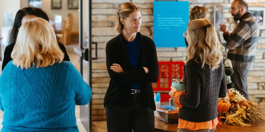 Image of Fetzer employees talking.