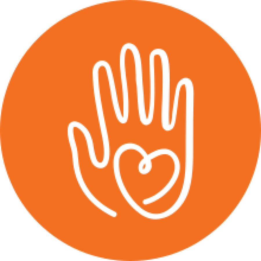 Hand with a heart in the middle